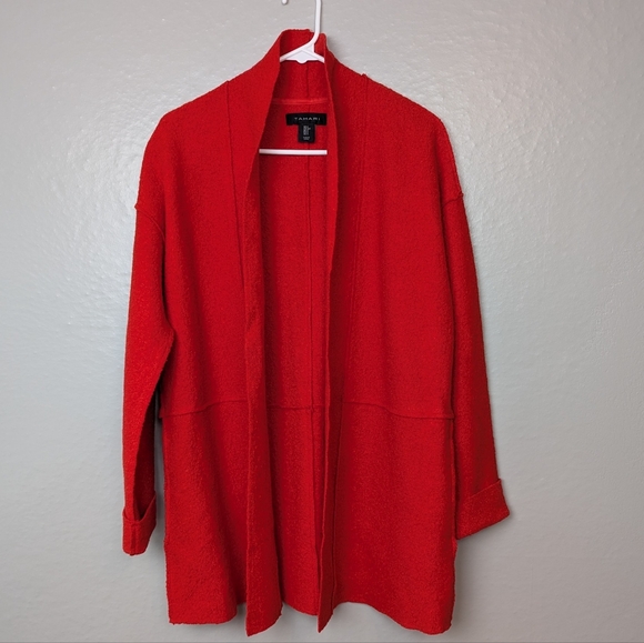 NOT AVAILABLE Tahari Red Open Cardigan Wool Blend S - Picture 1 of 5